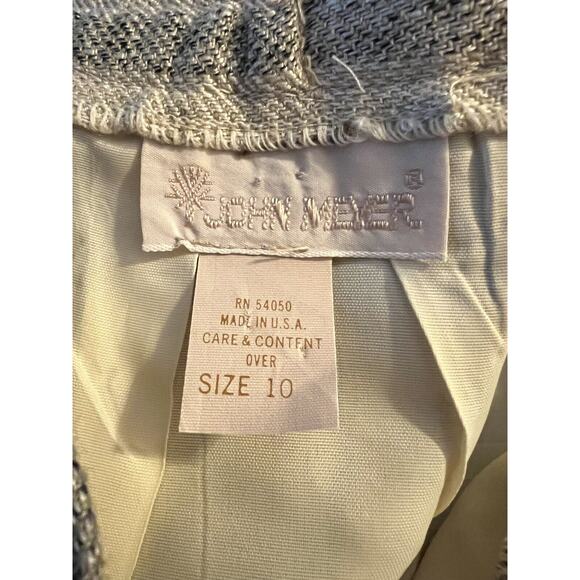 John Meyer Women’s 10 Vintage Stripe Wool Blend Pencil Skirt Button Slit - Picture 5 of 6